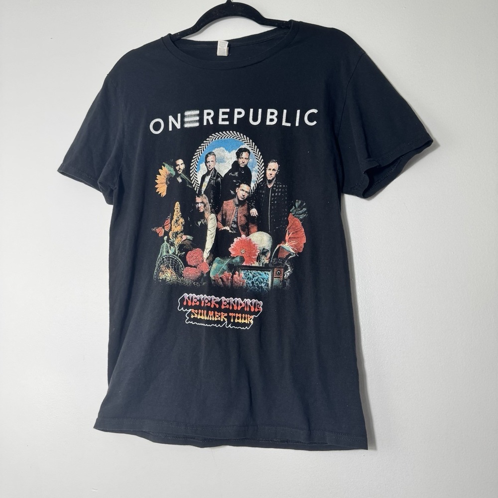 One republic Never Ending Summer Tour Black T-shirt Unisex Sz M Band Picture